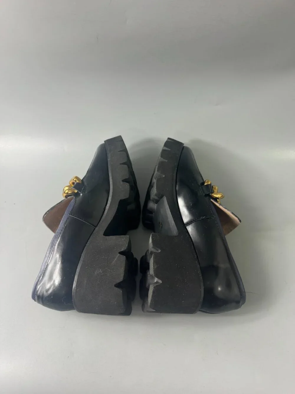 ALL BLACK Chunks Link Lady Lugg Slip-On Loafer,  Women's Size 37